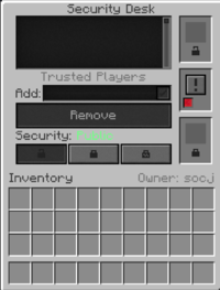 The gui of a security desk.